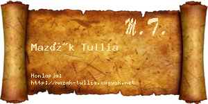 Mazák Tullia névjegykártya